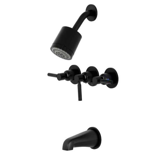 Tub and Shower Faucet, Matte Black, Wall Mount